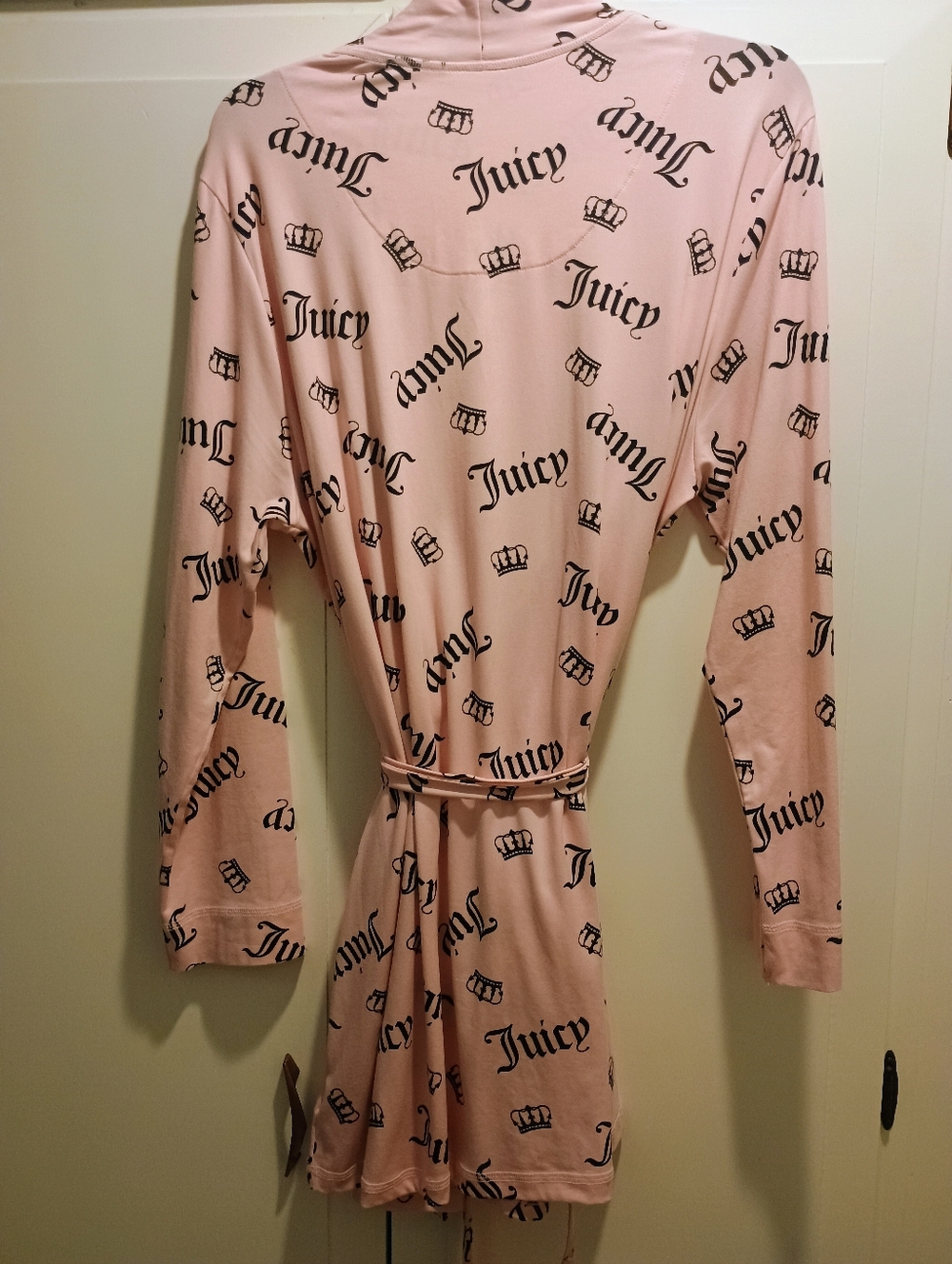 Juicy Couture Pink Logo Tie Robe With Juicy Crowns - Picture 2 of 5
